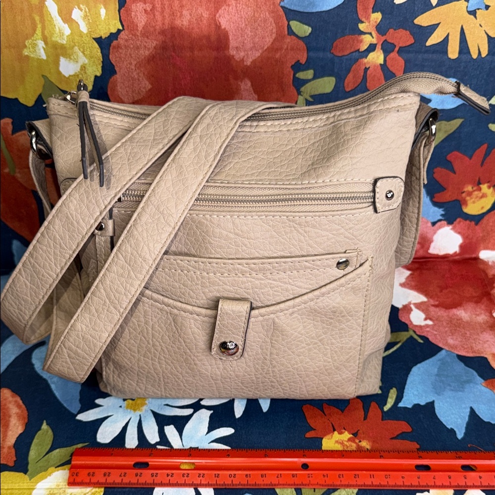 Rosetti Textured Beige Crossbody Bag